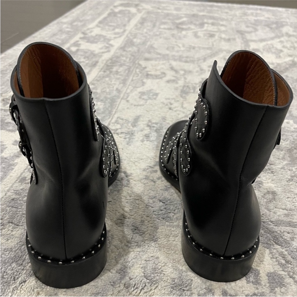 Givenchy Black Leather Studded Ankle Boots - Picture 3 of 10